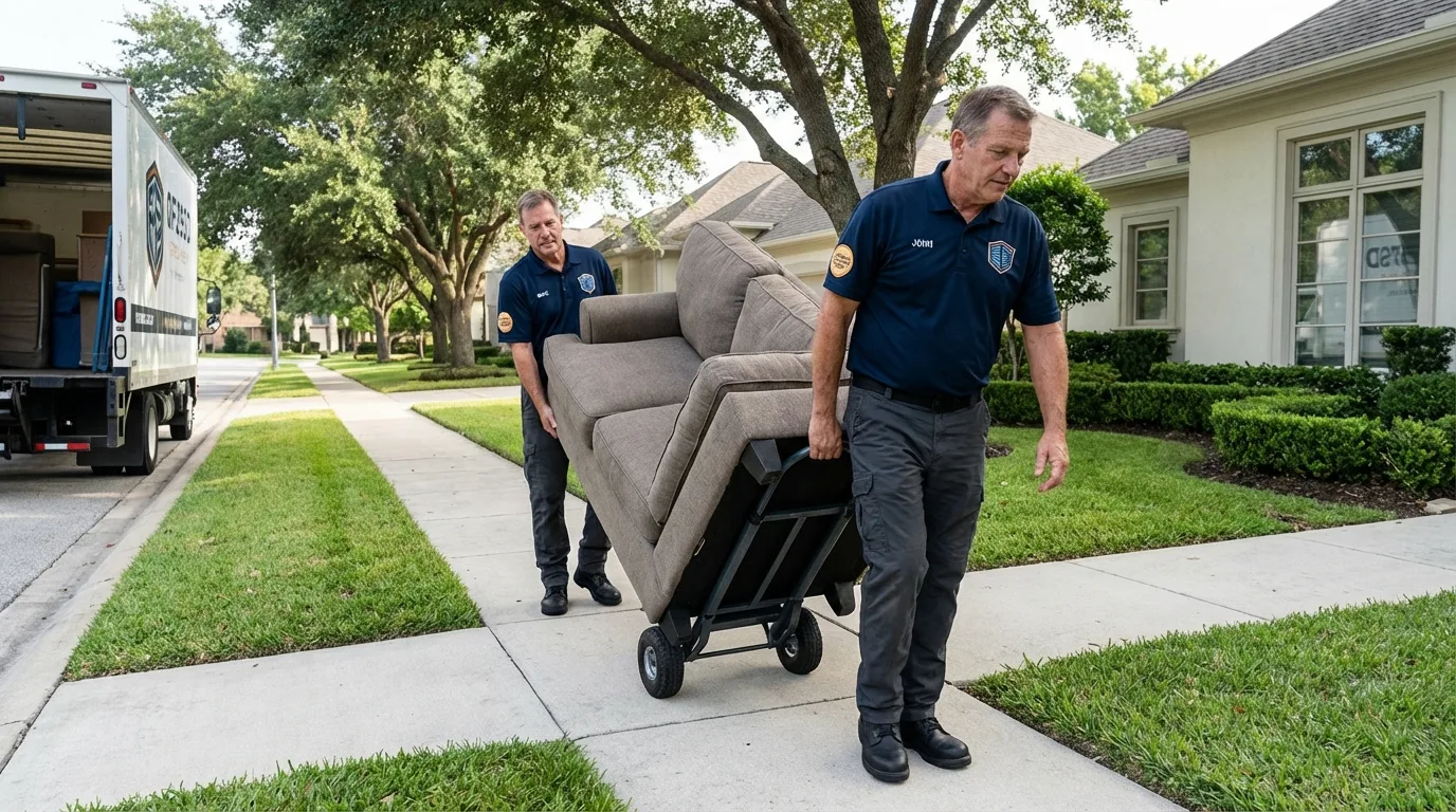Local residential moving crew loading furniture in Shorewood, IL